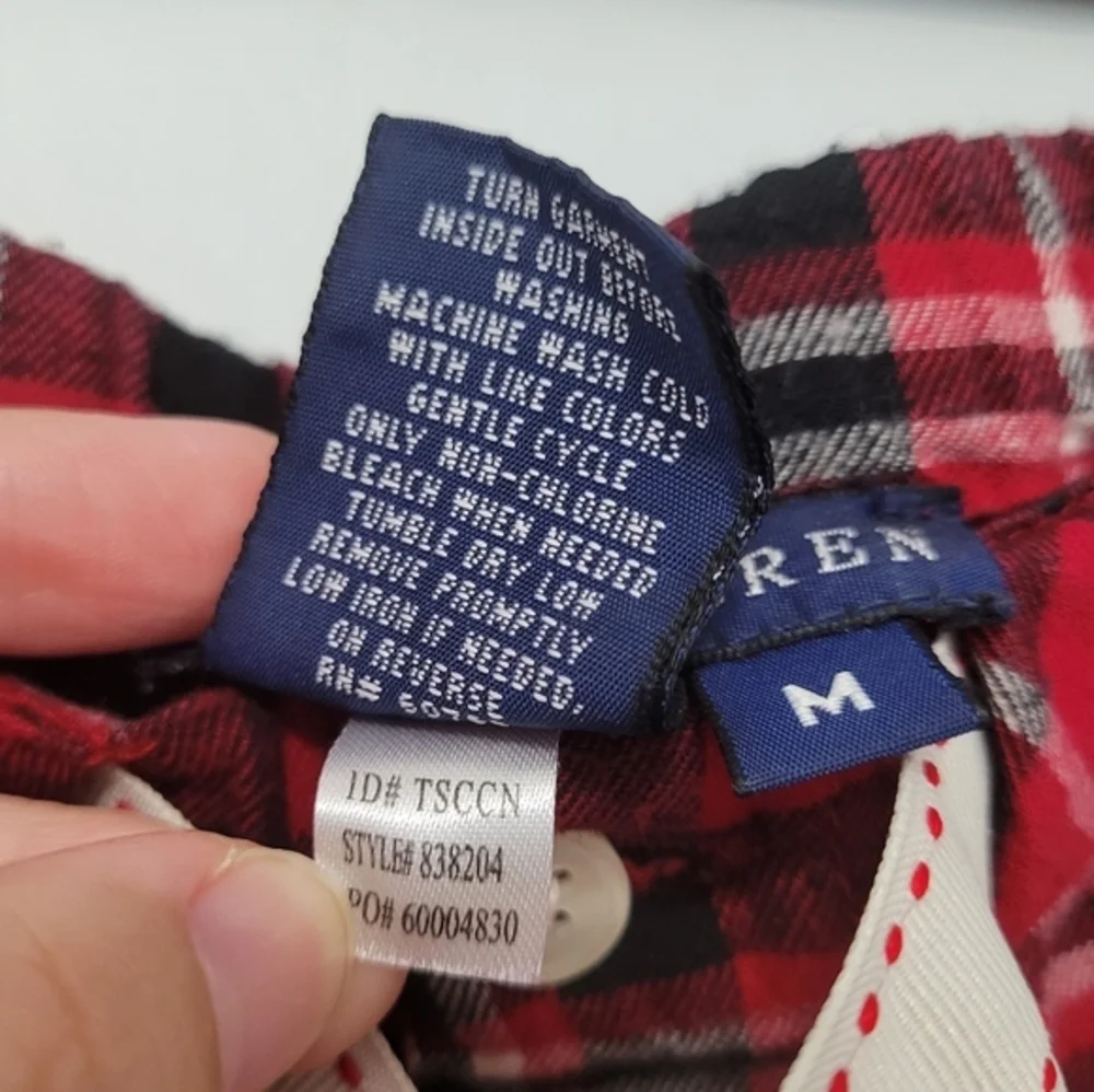 Ralph Lauren Men's Red Plaid Flannel Pajama Pants‎ Size M Loungewear Holiday